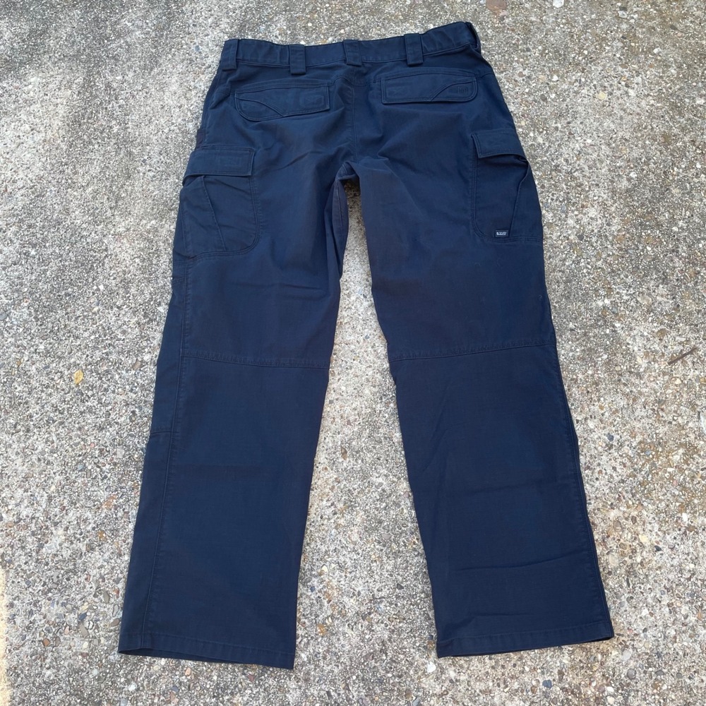 5.11 Tactical Stryke Cargo Pants Mens 36 Navy Blue Ripstop Double Knee - Picture 2 of 8
